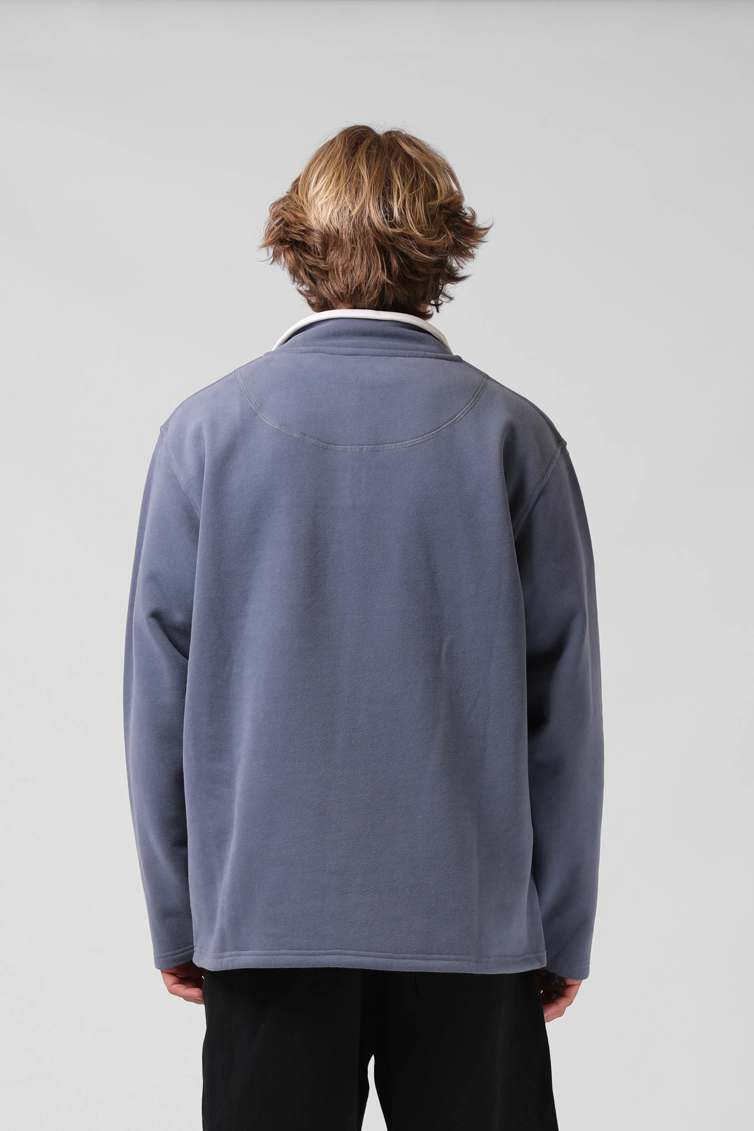 90's 1/4 Zip - Dusty Blue/White