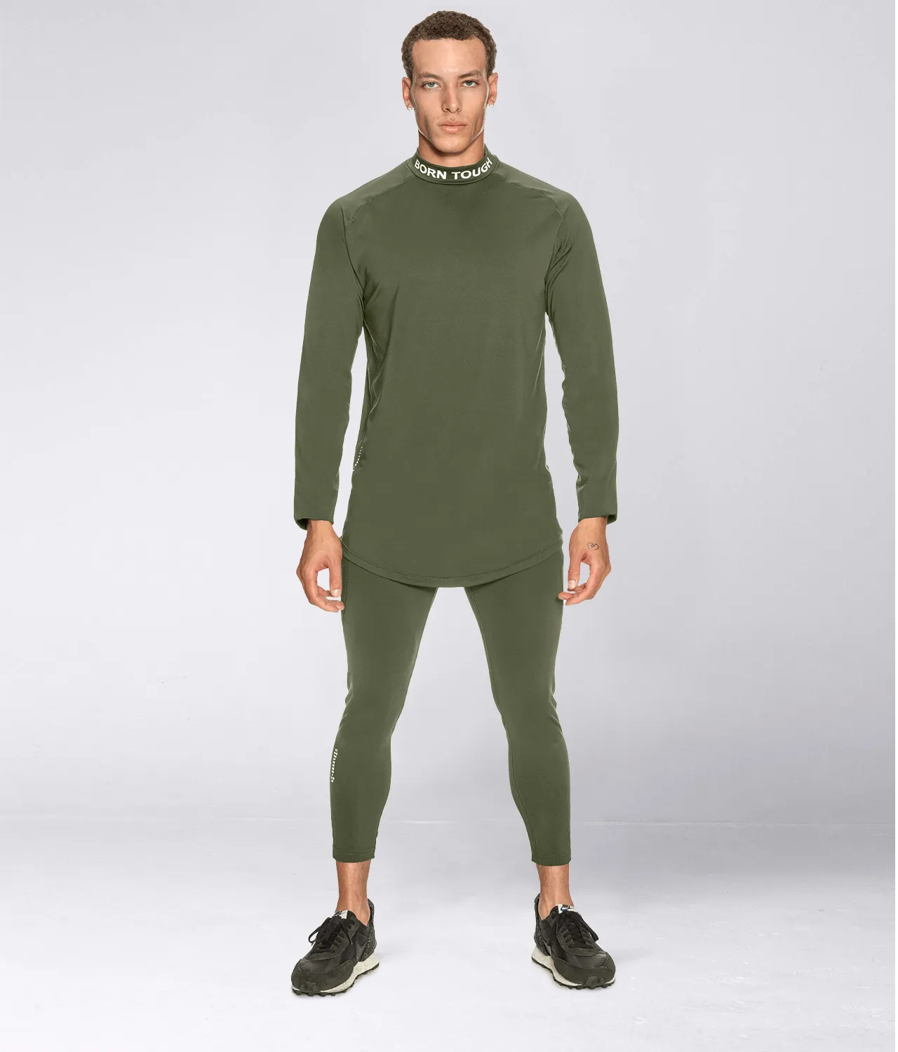 9400 . Momentum Regular-Fit Base Layer Shirt - Military Green