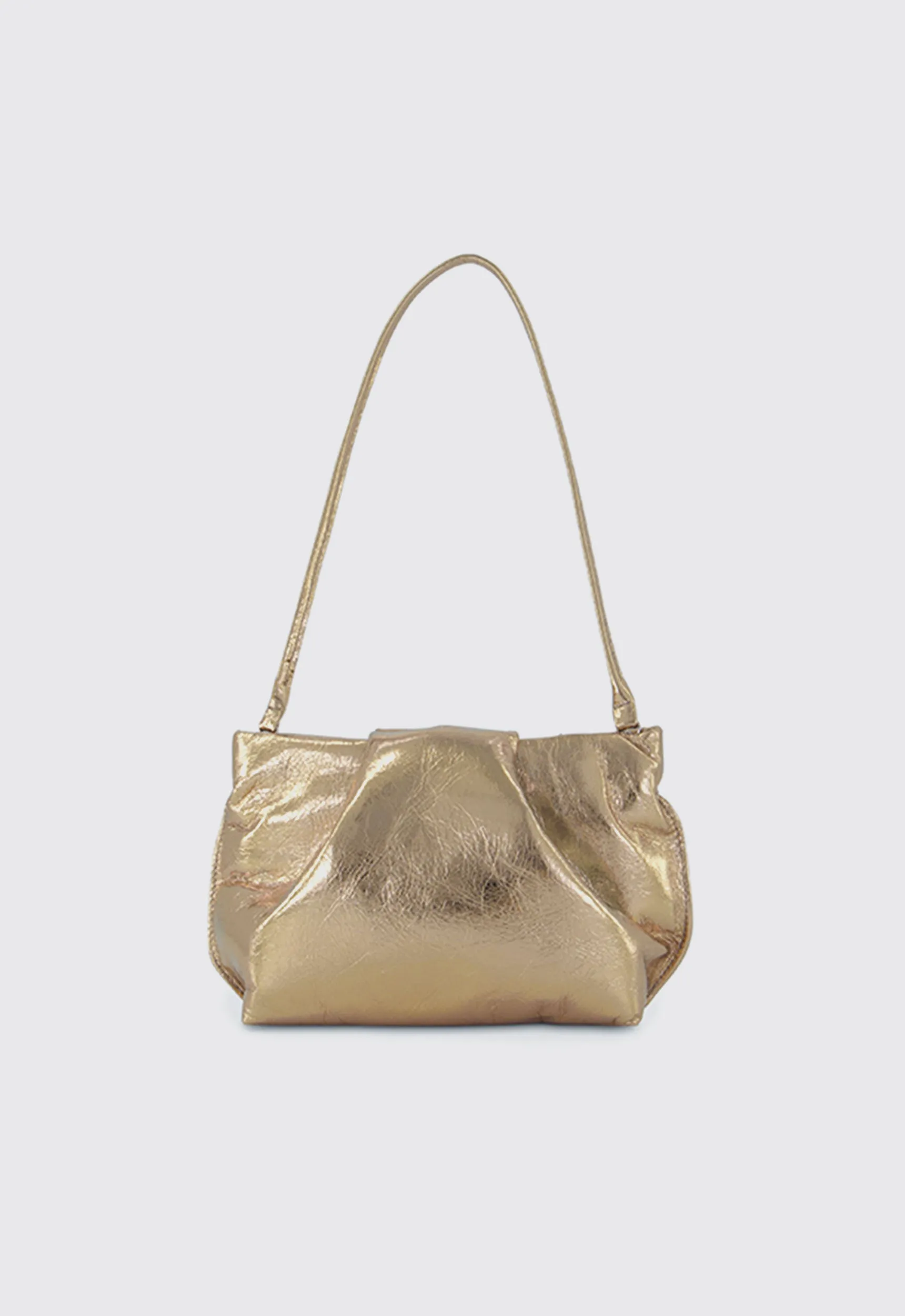 A ESQUE Fold Mini Clutch Bag - Metallic Gold