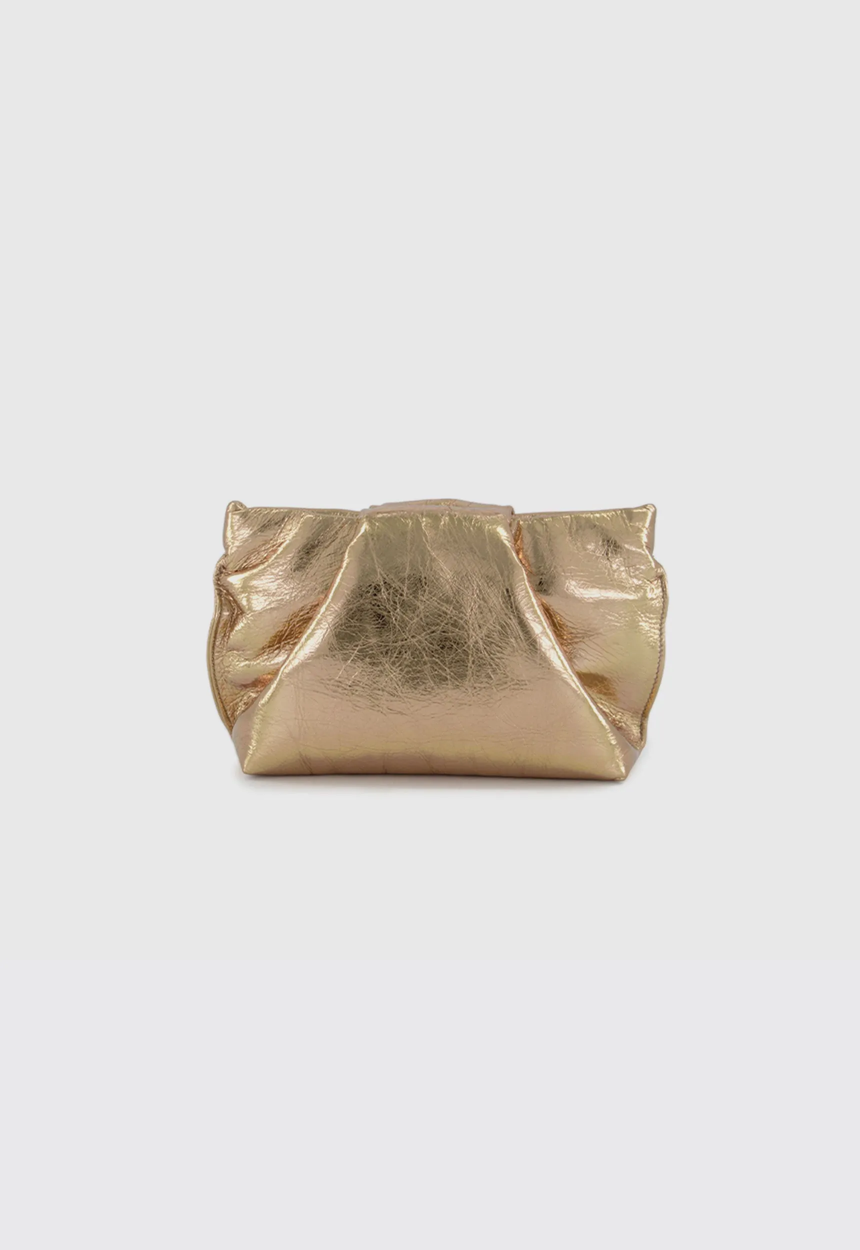 A ESQUE Fold Mini Clutch Bag - Metallic Gold