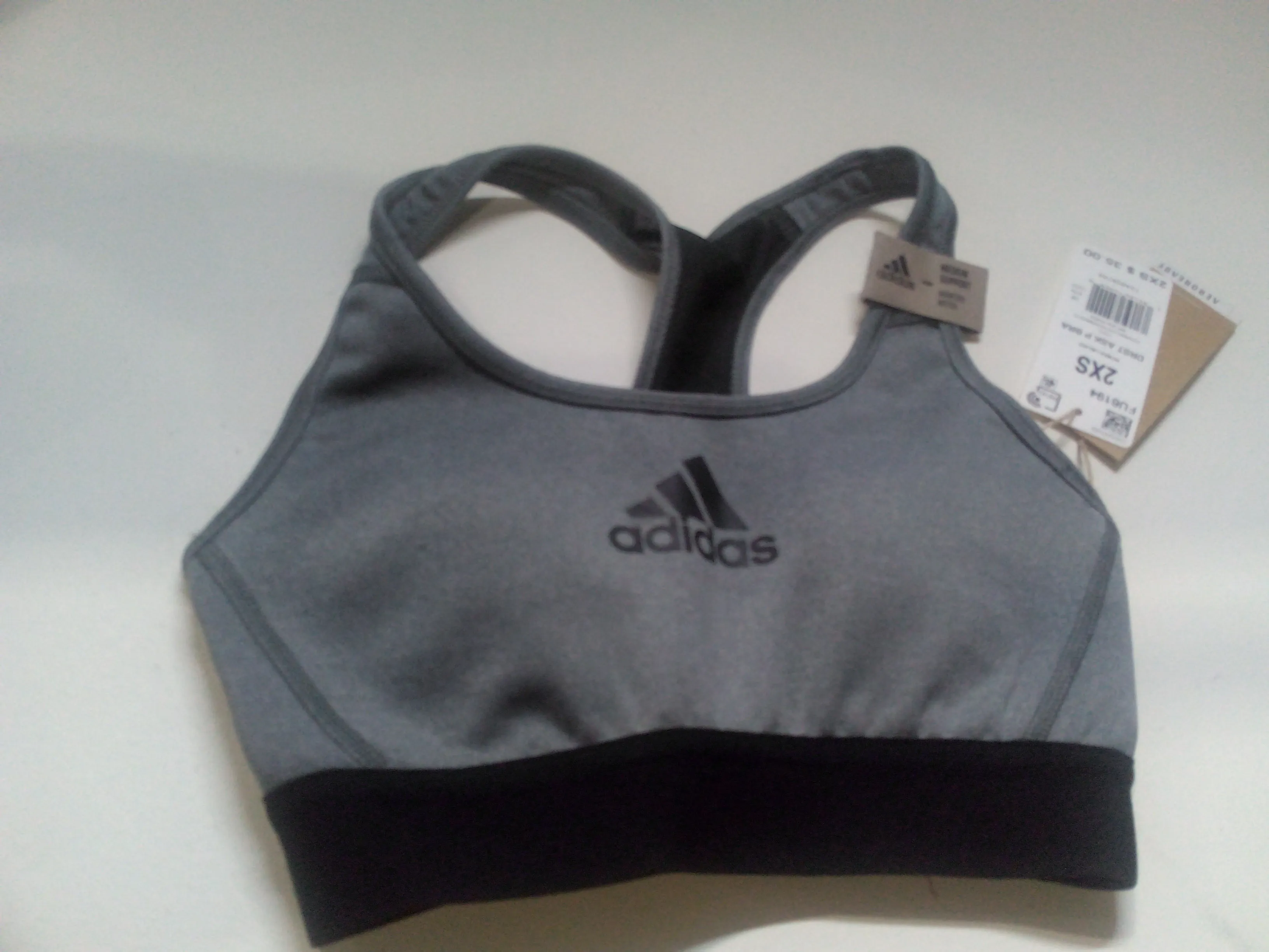 adidas womens Don't Rest Alphaskin Padded Bra Dark Grey Heather XX-Small