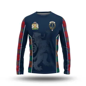 Affleck Tartan Long Sleeve T-Shirt with Family Crest and Lion Rampant Vibes Sport Style