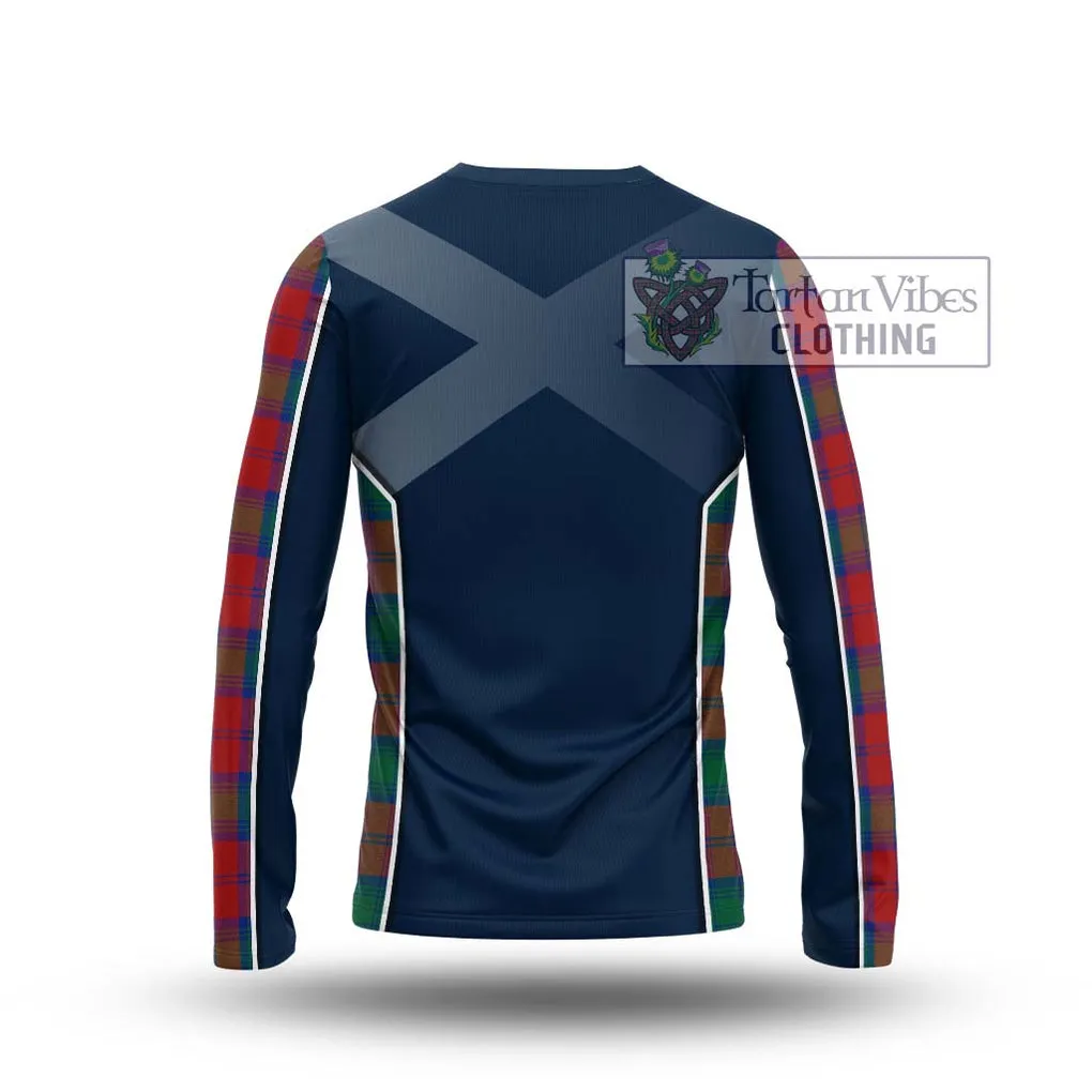 Affleck Tartan Long Sleeve T-Shirt with Family Crest and Lion Rampant Vibes Sport Style