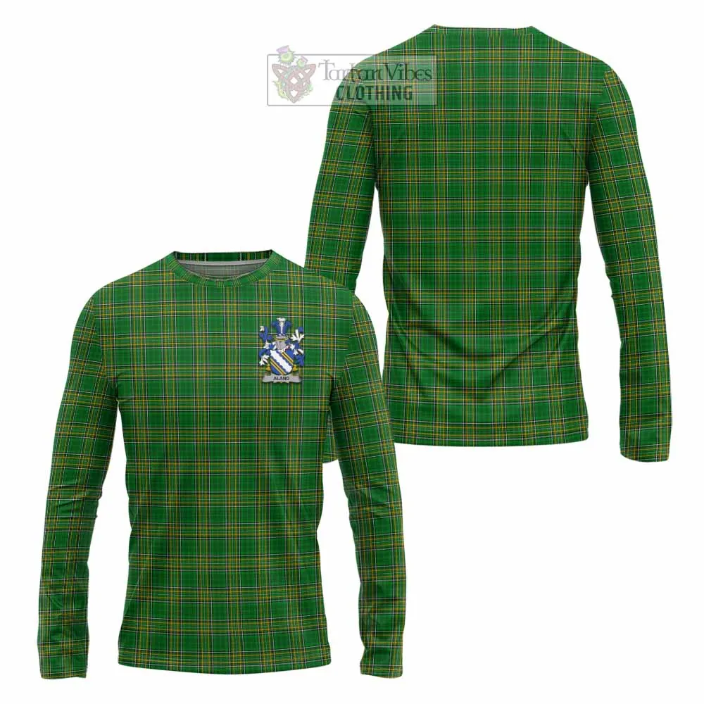 Aland Irish Clan Tartan Long Sleeve T-Shirt with Coat of Arms