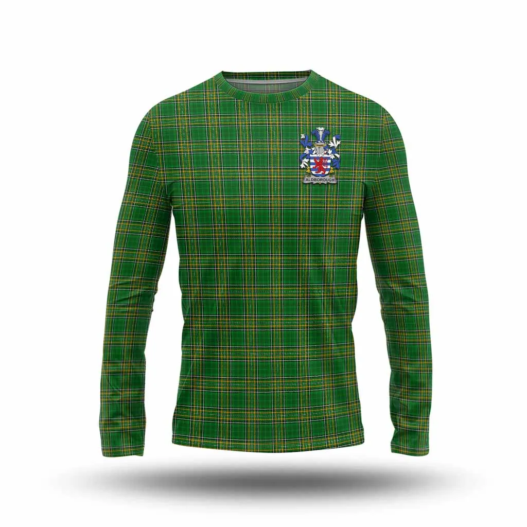 Aldborough Irish Clan Tartan Long Sleeve T-Shirt with Coat of Arms