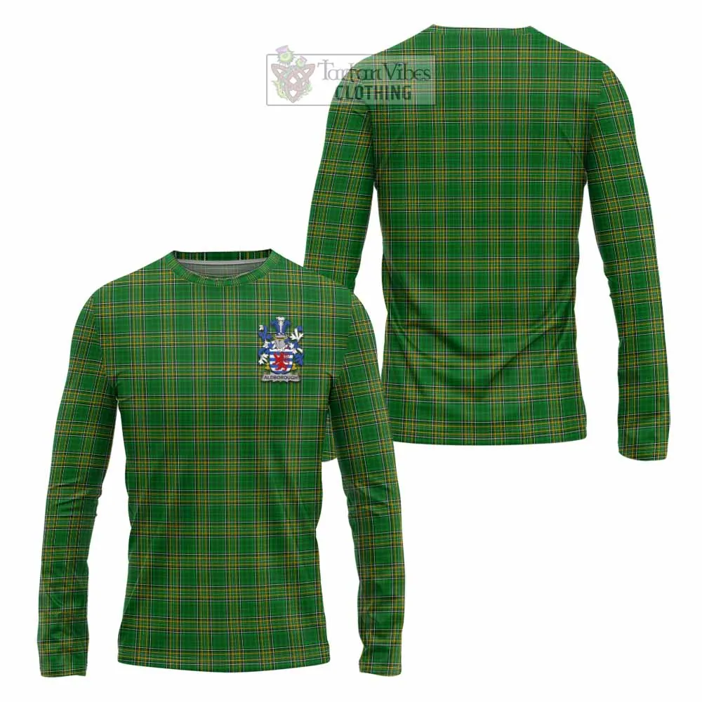 Aldborough Irish Clan Tartan Long Sleeve T-Shirt with Coat of Arms