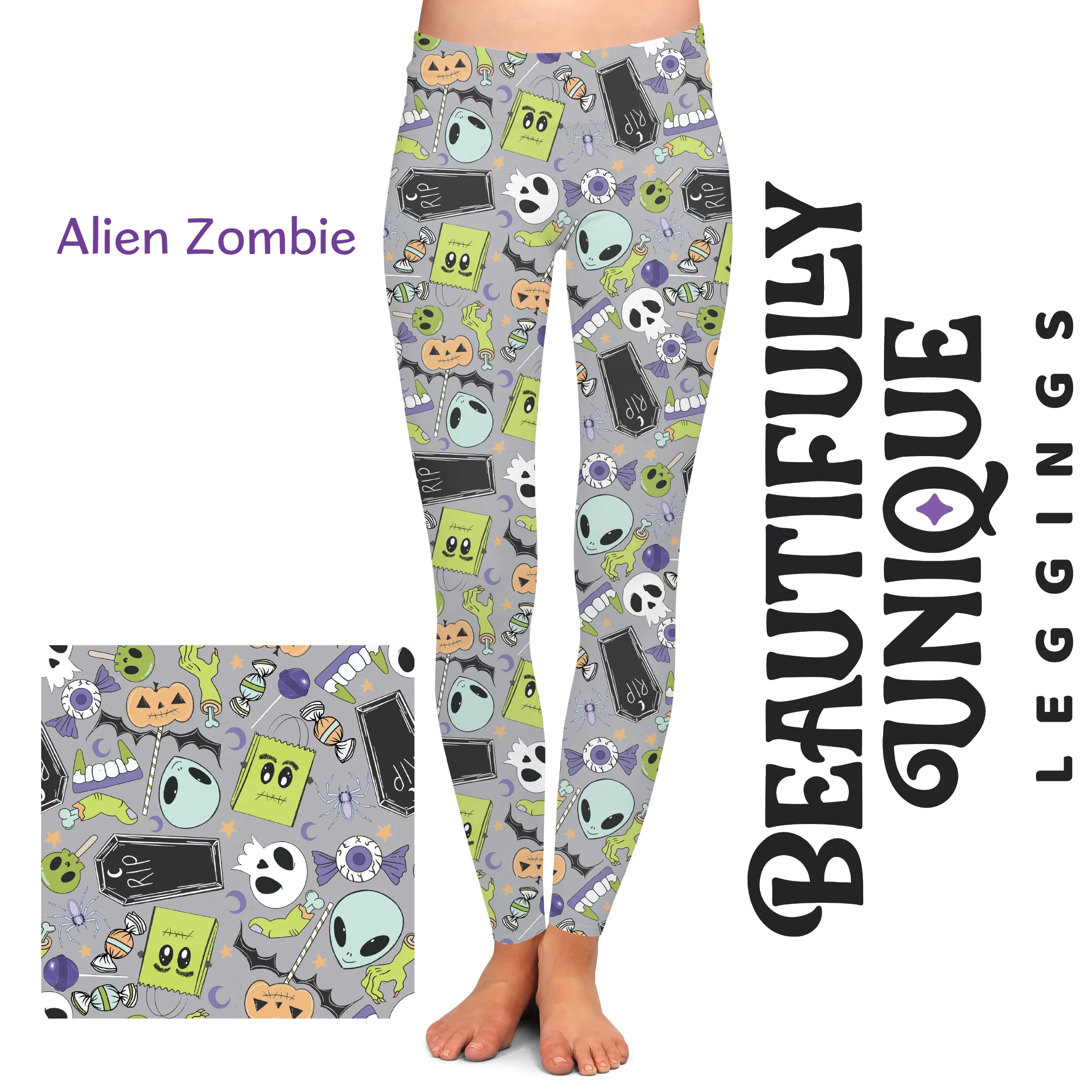 Alien Zombie Spooky (Exclusive) - High-quality Handcrafted Vibrant Leggings