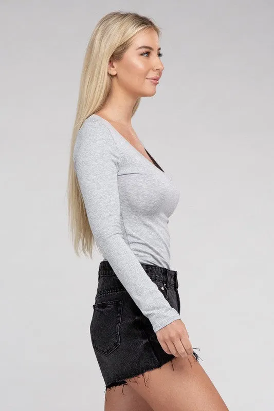 Ambiance Essential V-Neck Long Sleeve T-Shirt