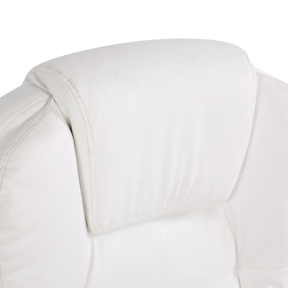 Artiss Massage Office Chair 8 Point PU Leather Office Chair - White