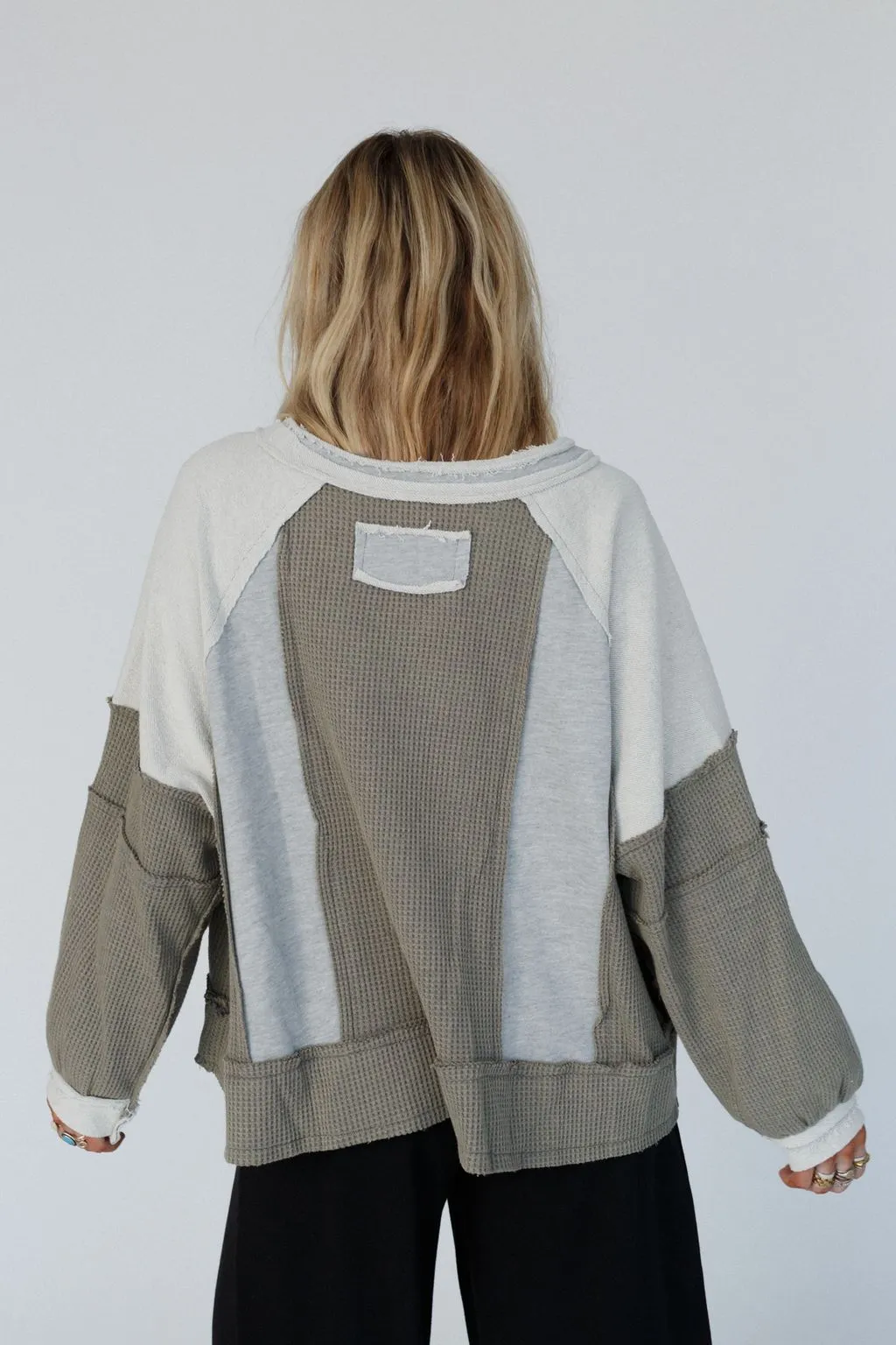 Ashley Color Block Top - Gray