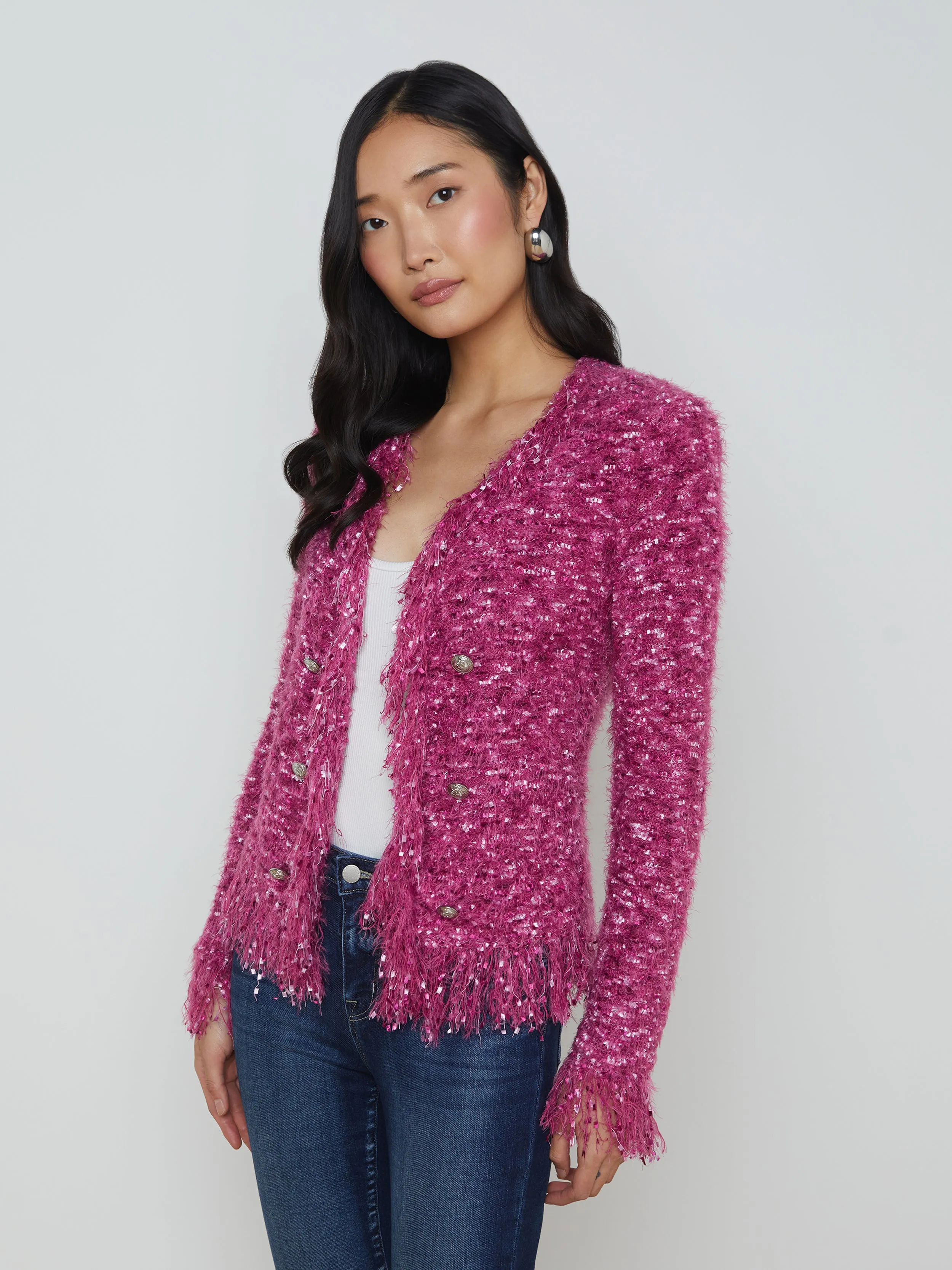 Azure Fringe Cardigan Blazer