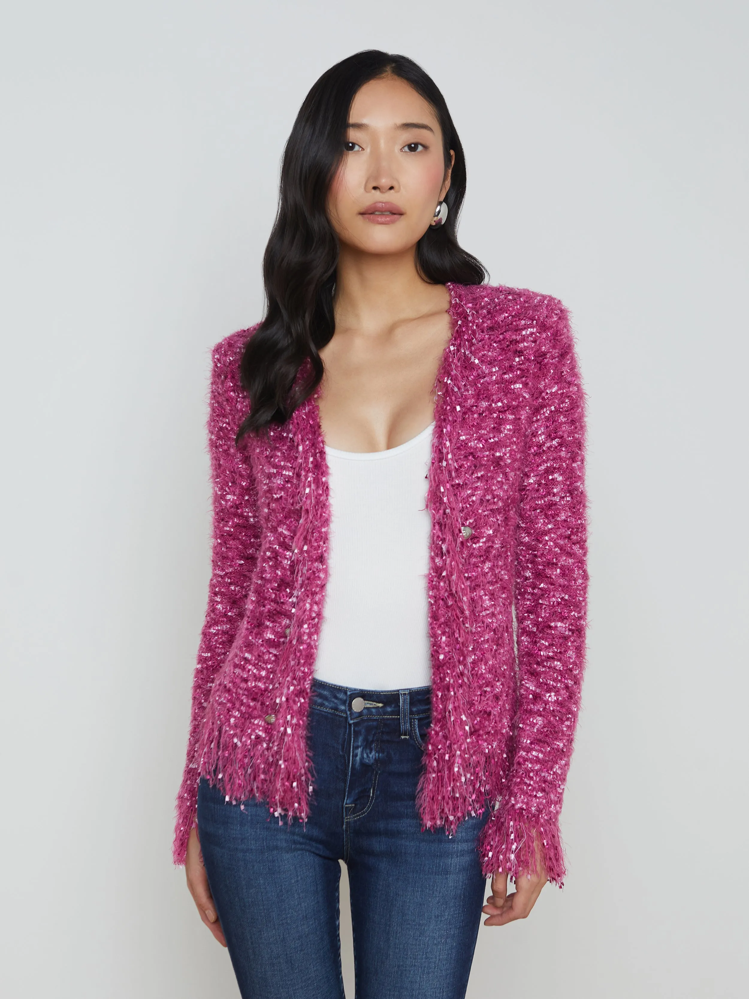 Azure Fringe Cardigan Blazer