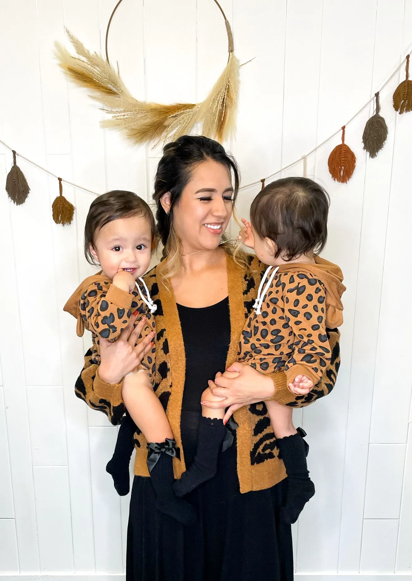 Baby Leopard Print Hooded Onesie - Mom & Mini Collection Style