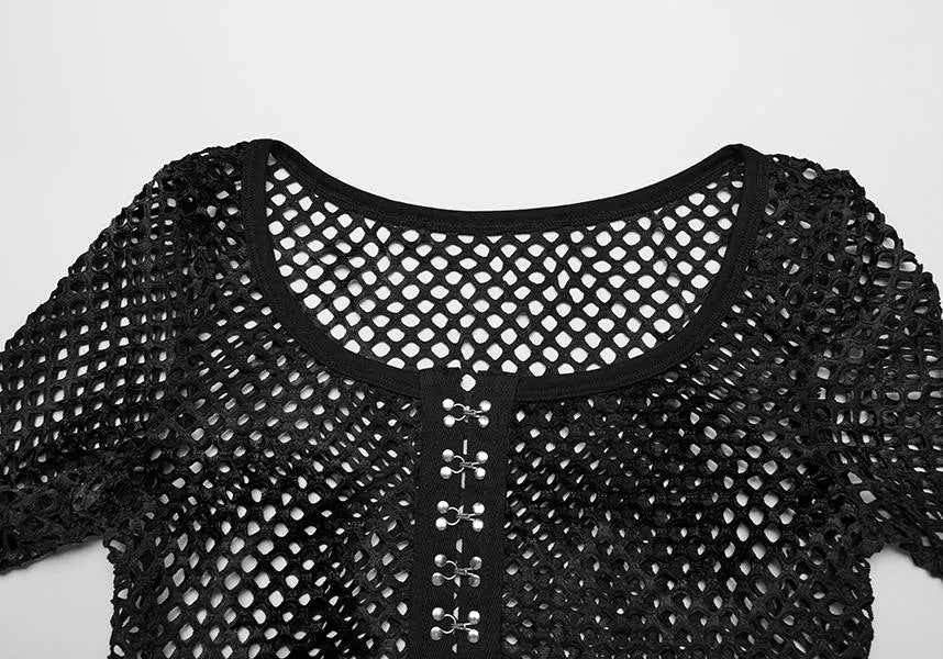 Badriyah Fishnet [Black] | CROP TOP