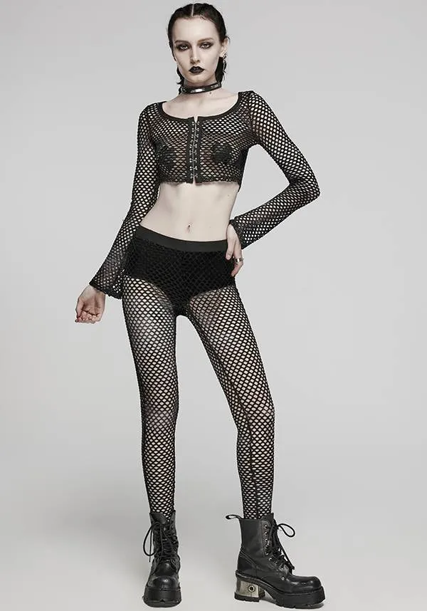 Badriyah Fishnet [Black] | CROP TOP