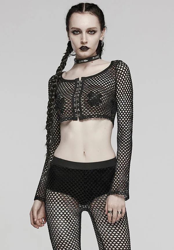 Badriyah Fishnet [Black] | CROP TOP