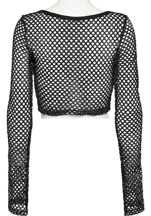 Badriyah Fishnet [Black] | CROP TOP