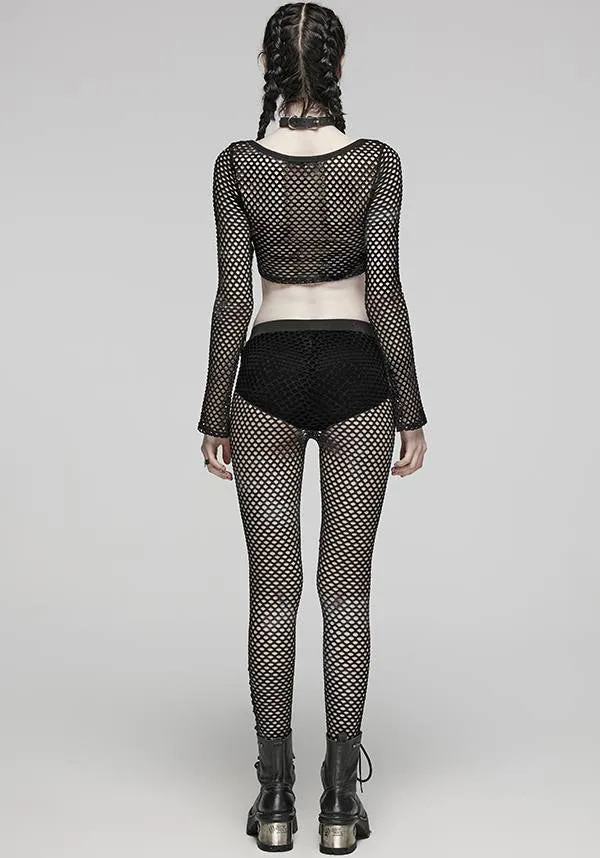 Badriyah Fishnet [Black] | CROP TOP