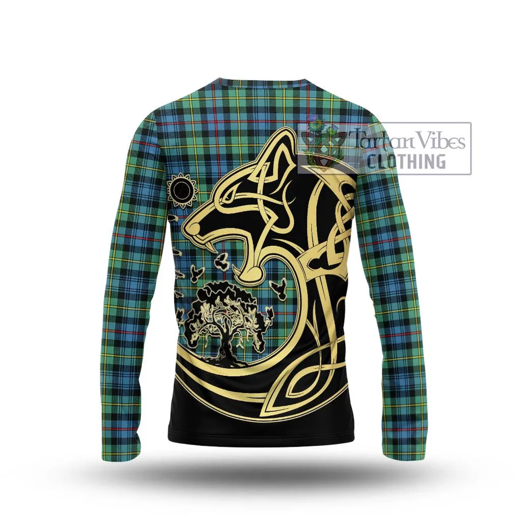 Bailey Ancient Tartan Long Sleeve T-Shirt with Family Crest Celtic Wolf Style