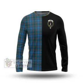 Bain Tartan Long Sleeve T-Shirt with Family Crest and Half Of Me Style