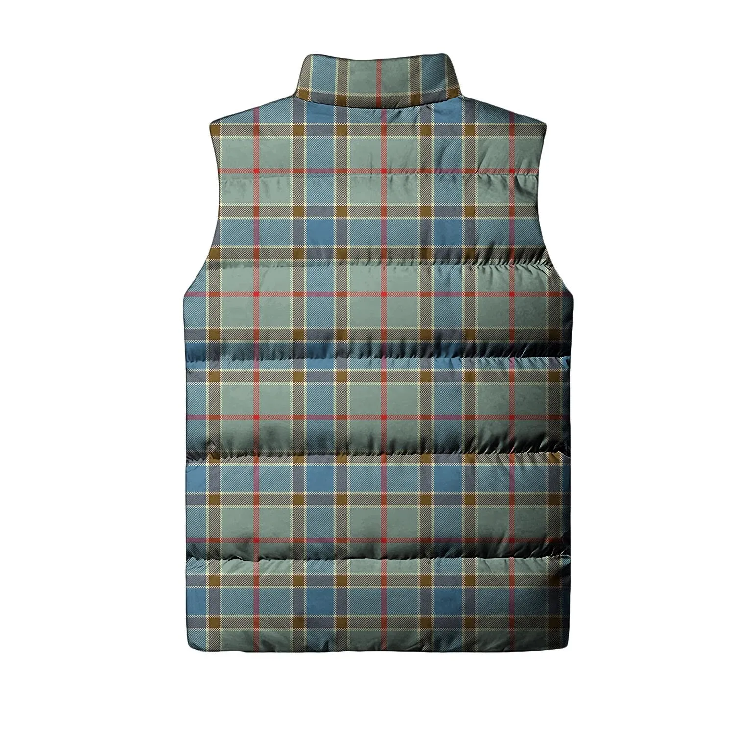 Balfour Blue Tartan Sleeveless Puffer Jacket with Family Crest