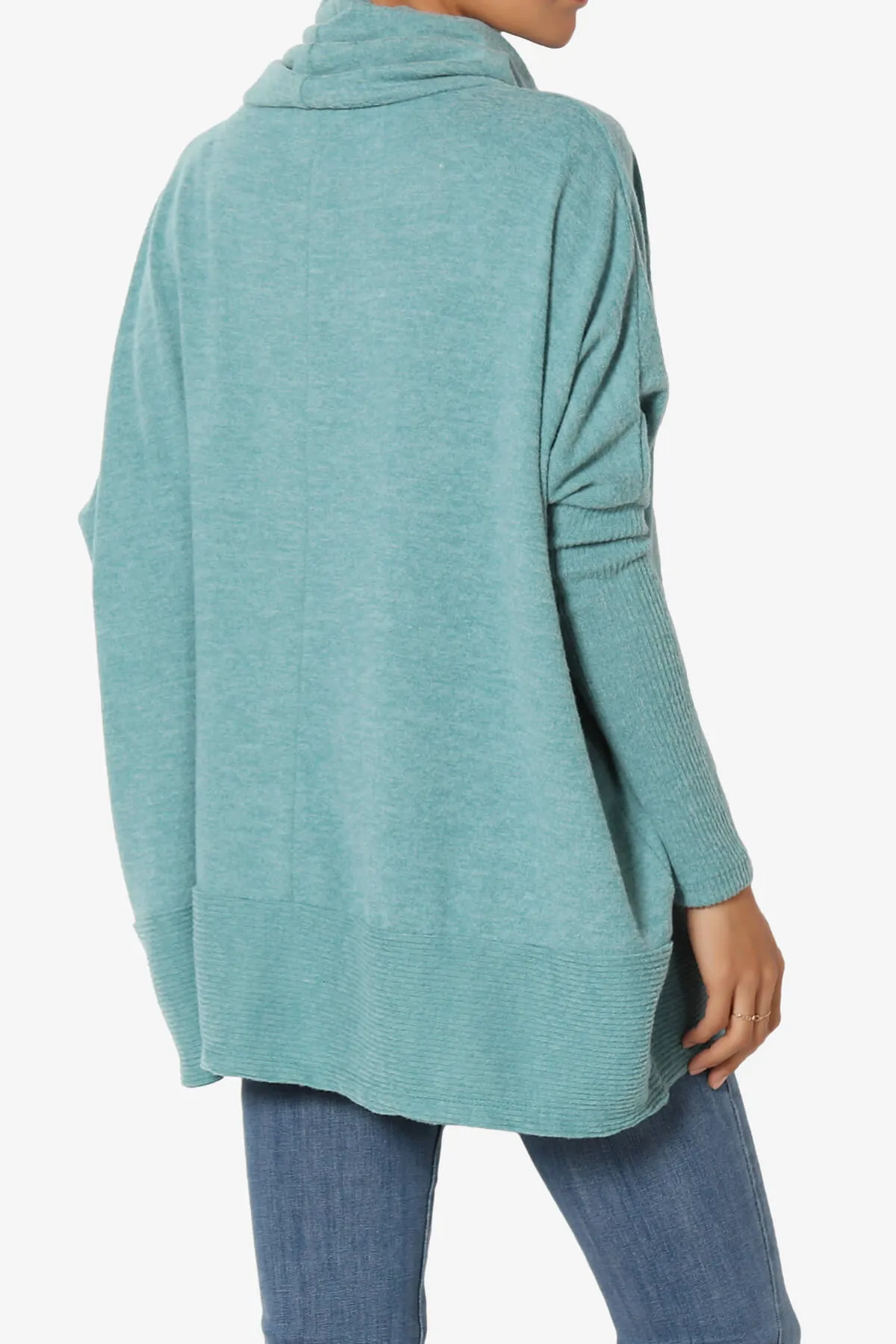 Barclay Slouchy Cowl Neck Melange Knit Oversized Sweater