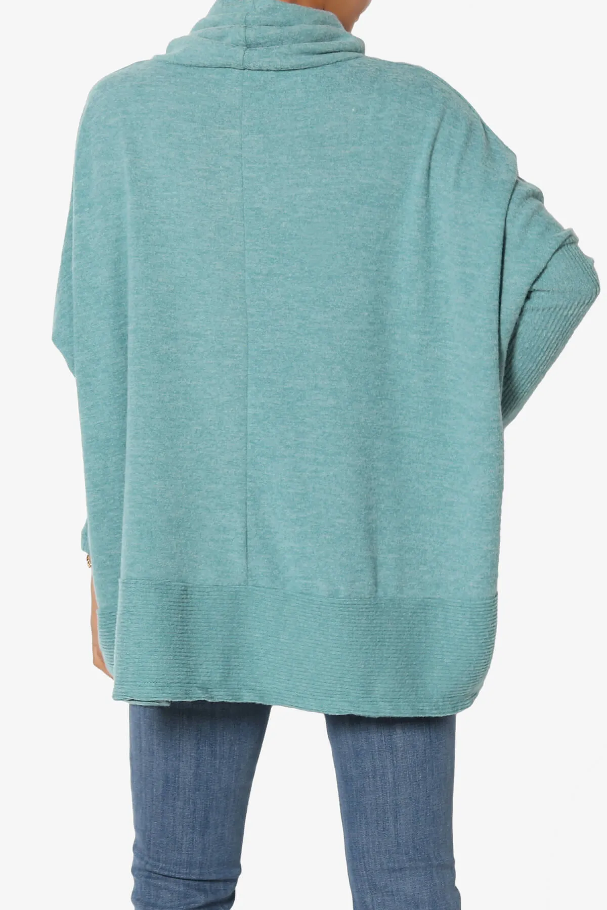 Barclay Slouchy Cowl Neck Melange Knit Oversized Sweater