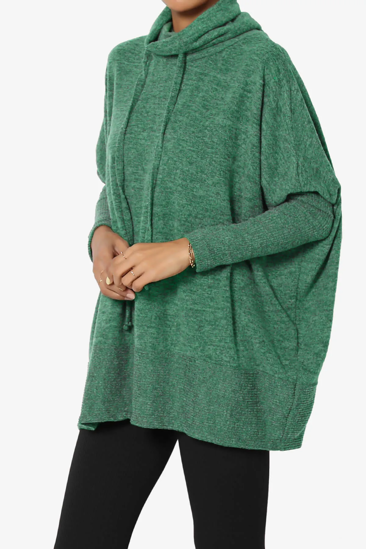 Barclay Slouchy Cowl Neck Melange Knit Oversized Sweater