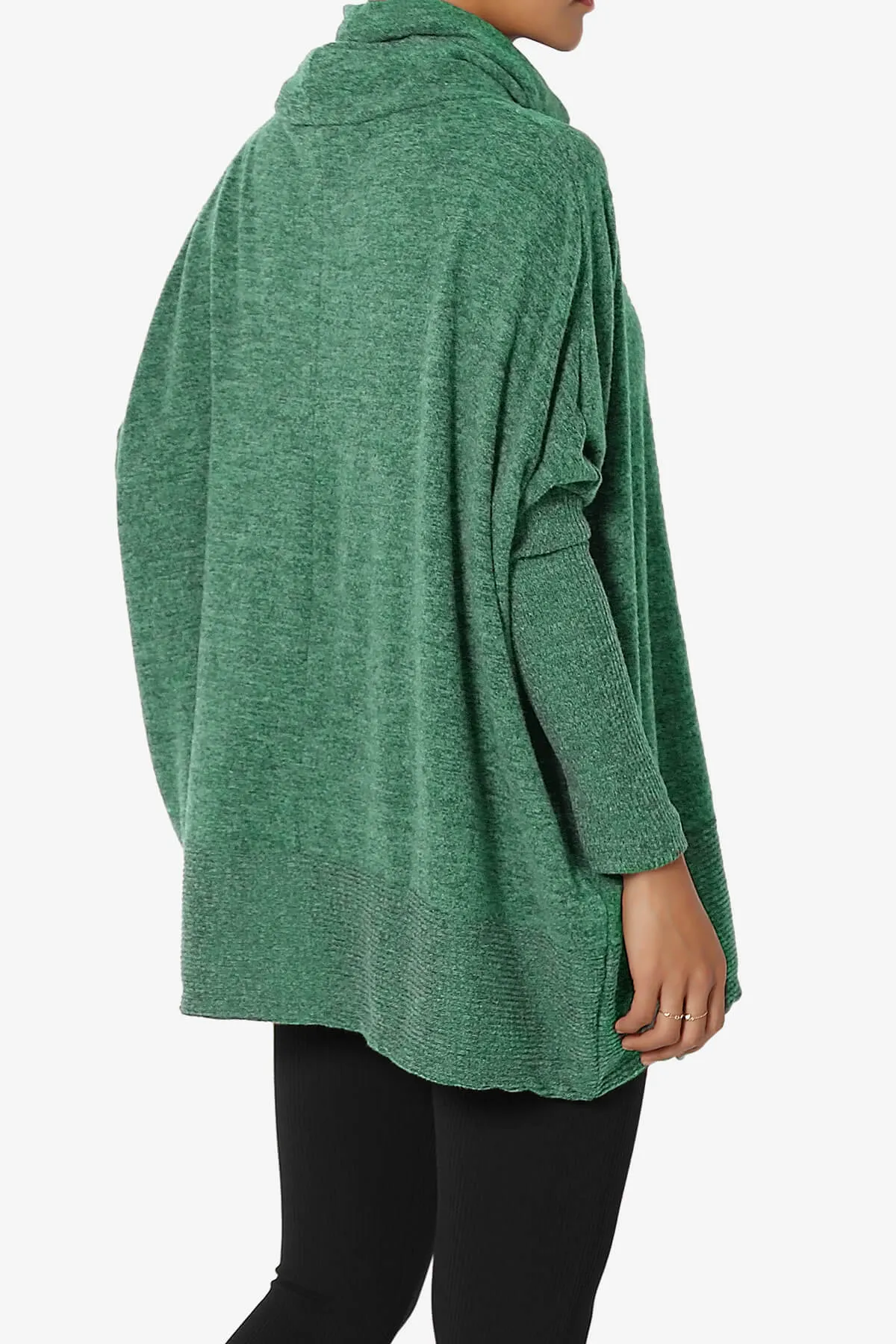 Barclay Slouchy Cowl Neck Melange Knit Oversized Sweater