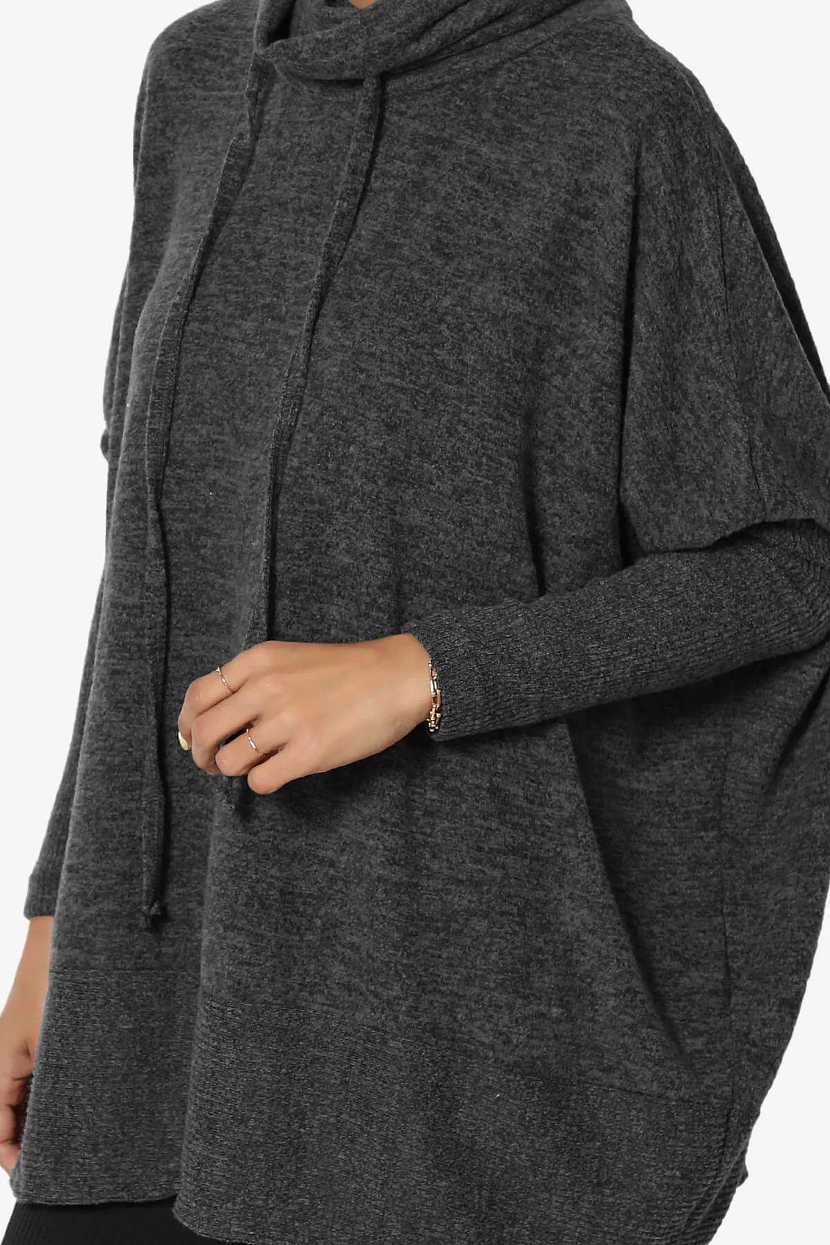 Barclay Slouchy Cowl Neck Melange Knit Oversized Sweater