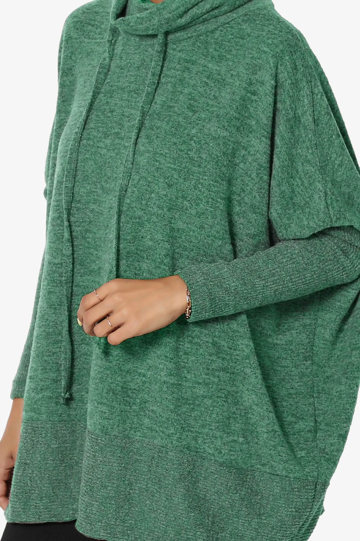 Barclay Slouchy Cowl Neck Melange Knit Oversized Sweater