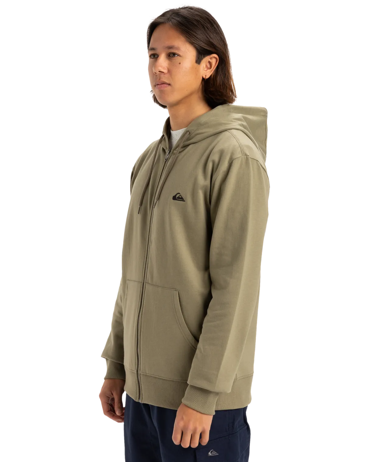 Basic Zip Hoodie in Aloe