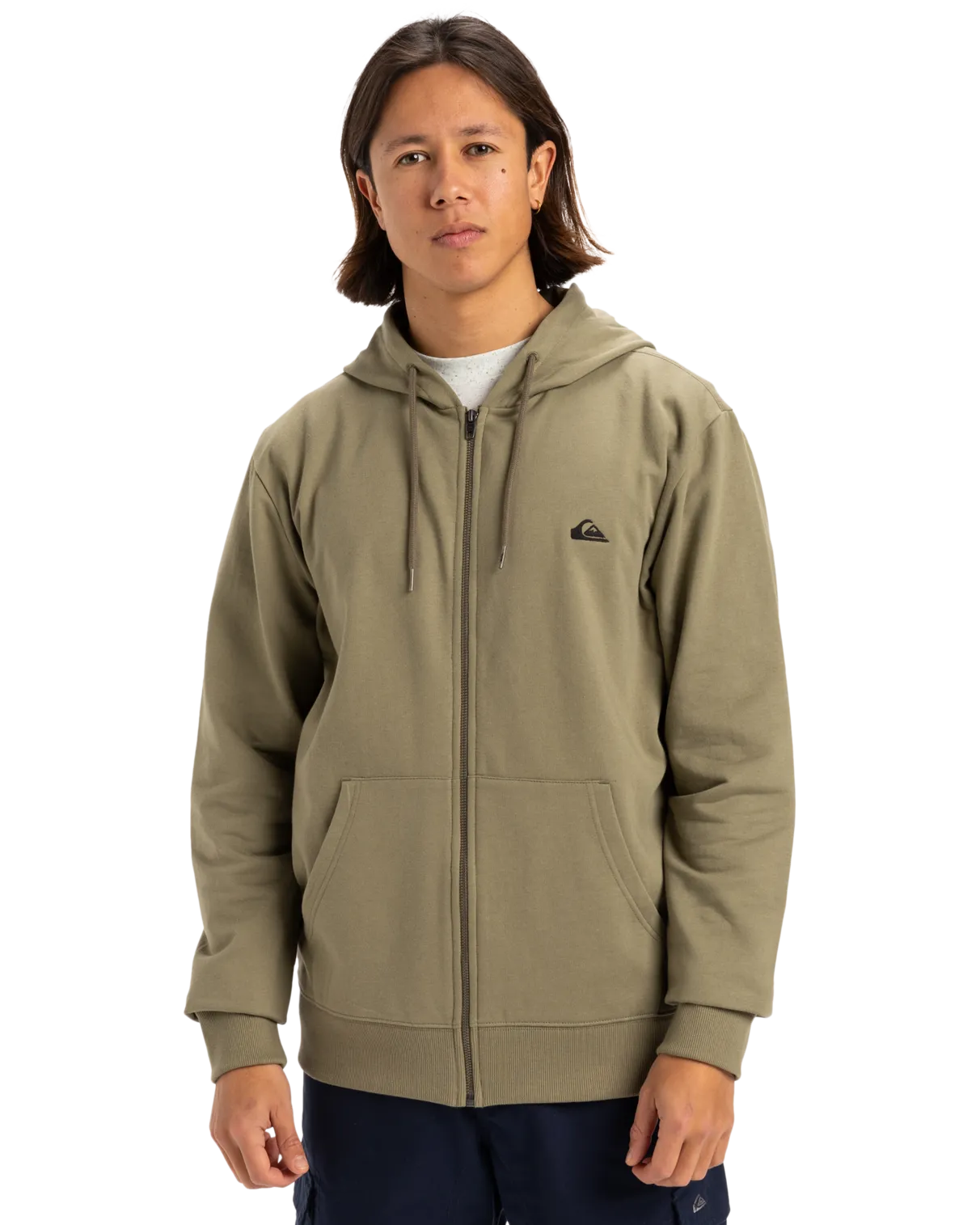 Basic Zip Hoodie in Aloe