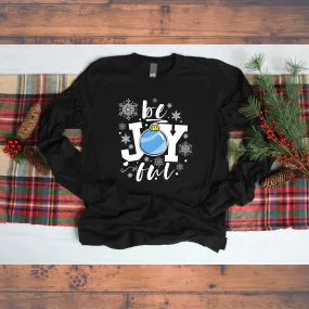 be Joyful Ornament Snowflakes Black Long Sleeve Tee