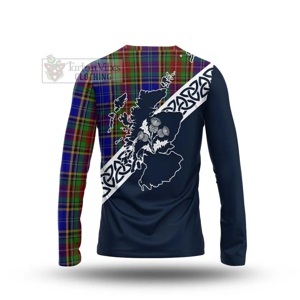 Beattie (Beatty) Tartan Long Sleeve T-Shirt Featuring Thistle and Scotland Map