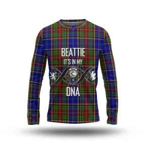 Beattie Tartan Long Sleeve T-Shirt with Family Crest DNA In Me Style