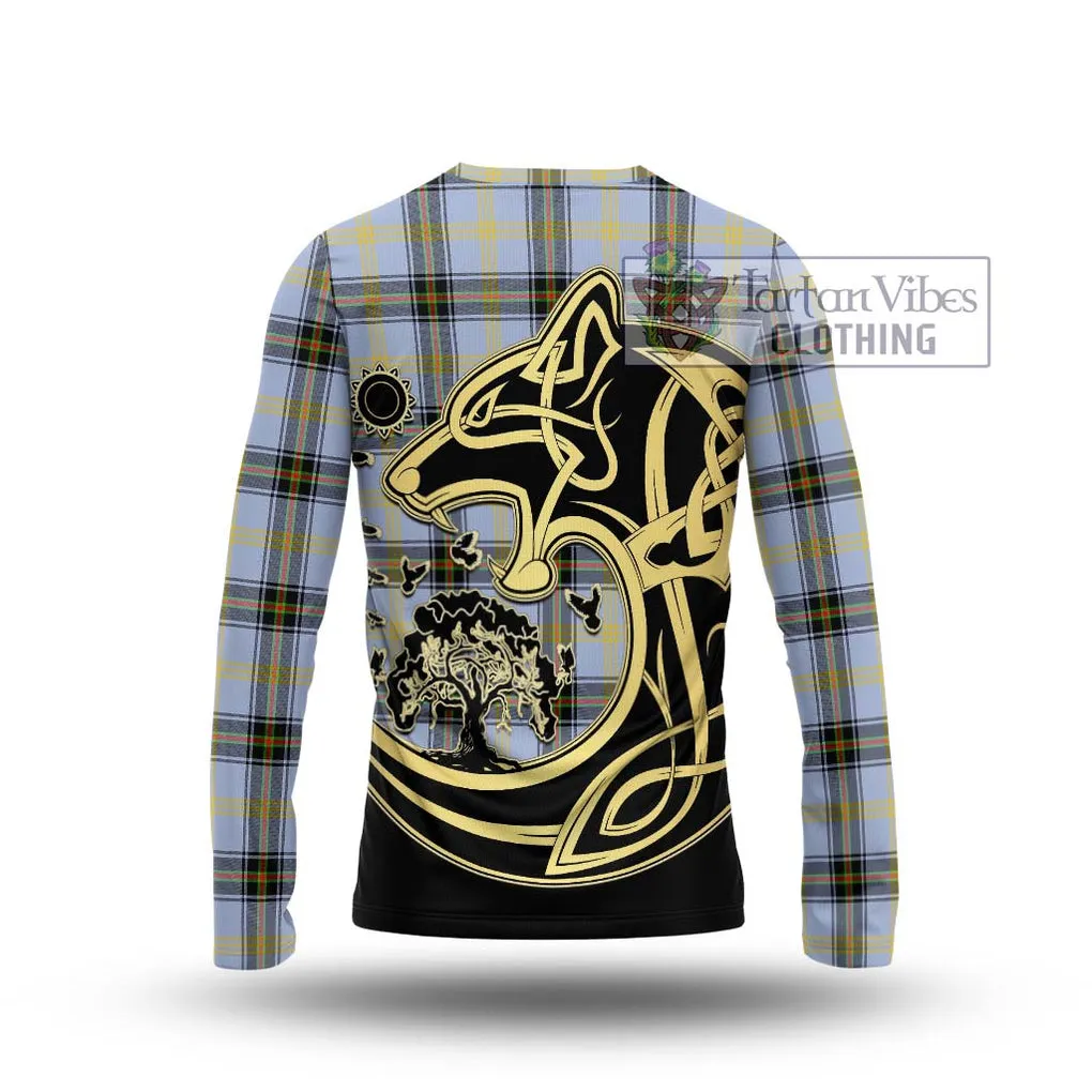 Bell of the Borders Tartan Long Sleeve T-Shirt with Family Crest Celtic Wolf Style