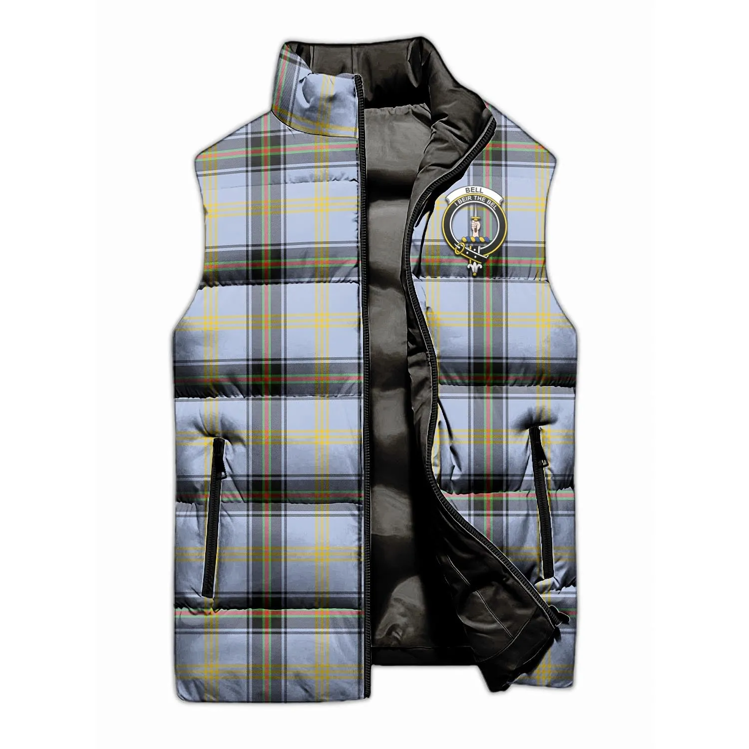 Bell Tartan Sleeveless Puffer Jacket with Family Crest