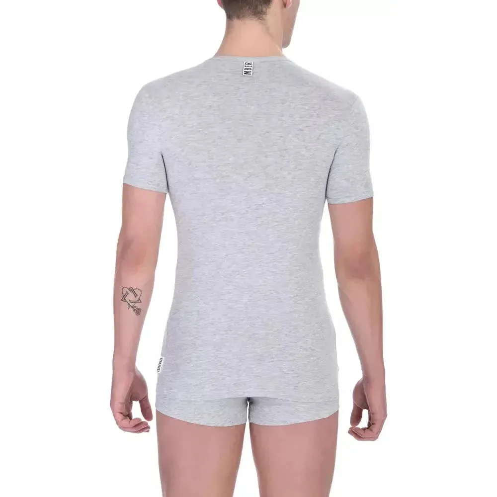 Bikkembergs Gray Cotton Men T-Shirt