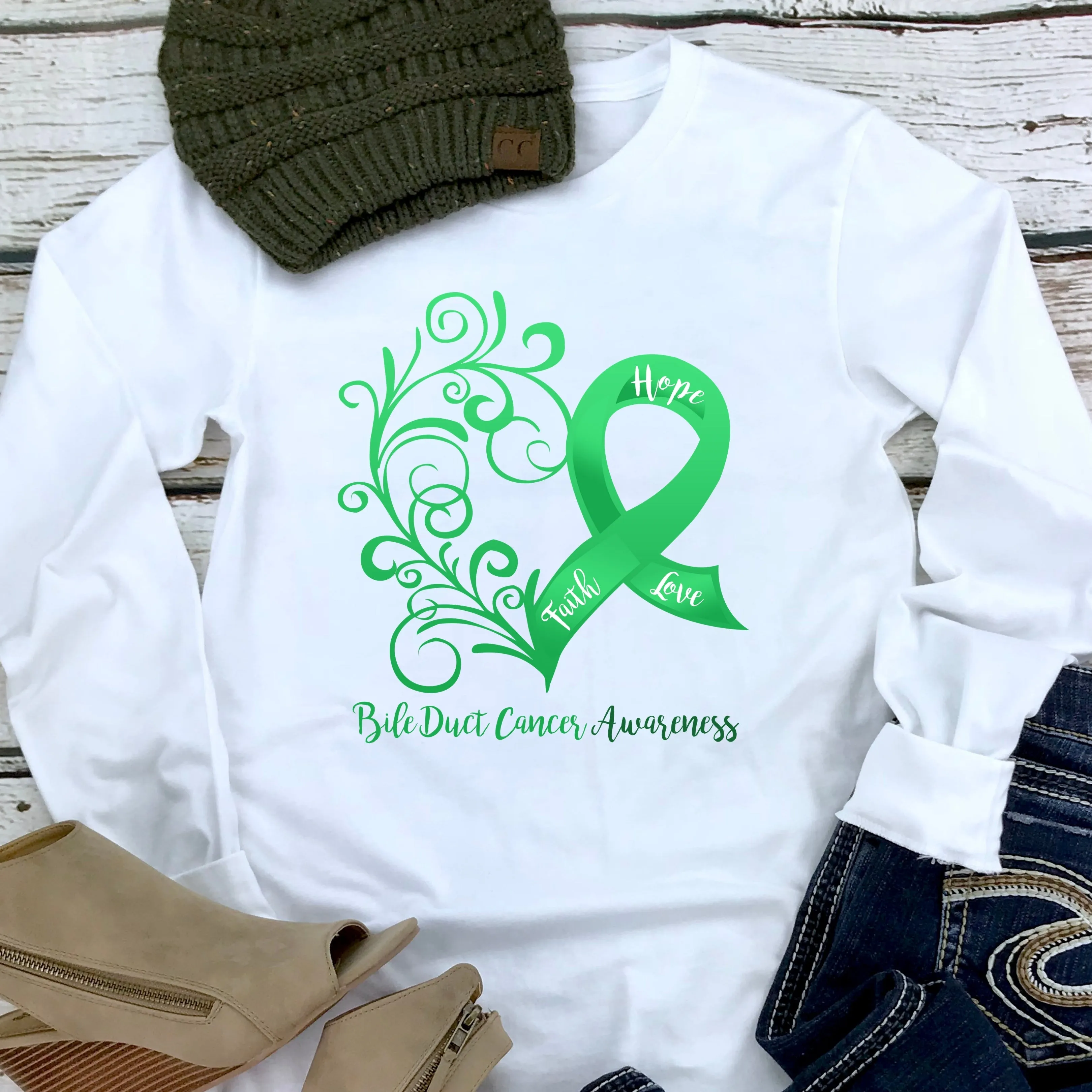 Bile Duct Cancer Awareness Long Sleeve Tee