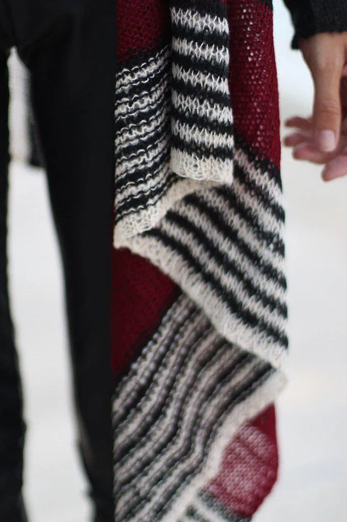 Black and Burgundy Cardigan