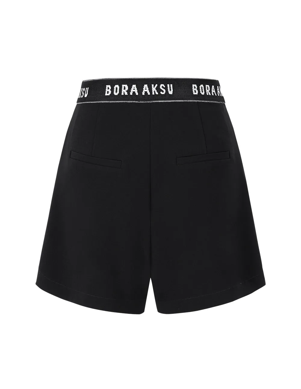 BORA AKSU Triacetate Patch Pocket Decoration Versatile Black Slim Shorts