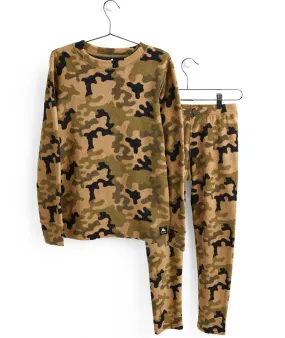 Burton Kids' Fleece Base Layer Set - Martini Olive Terra Camo 2022