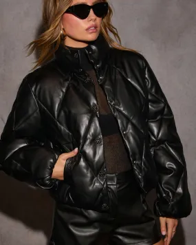 Caught Me Quilted Leather Coat