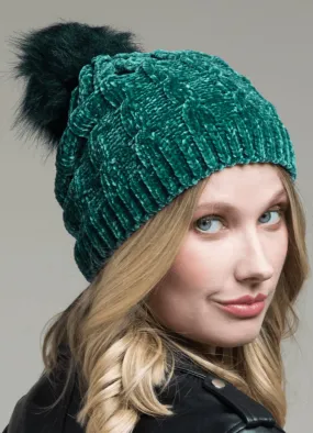 Chenille Soft Cable Knit Beanie Hat in Many Colors One Size 5013