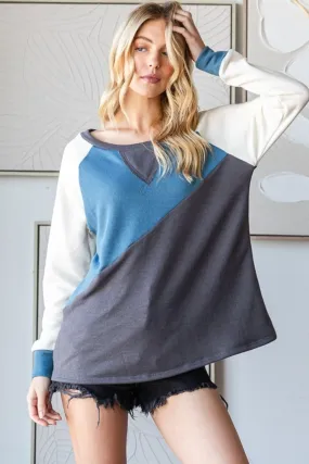 Color Block Long Sleeve T-Shirt