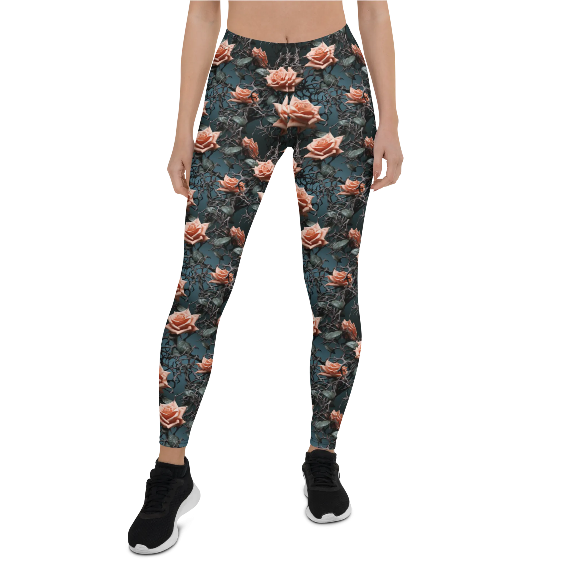 Colorful Roses and Thorns Leggings