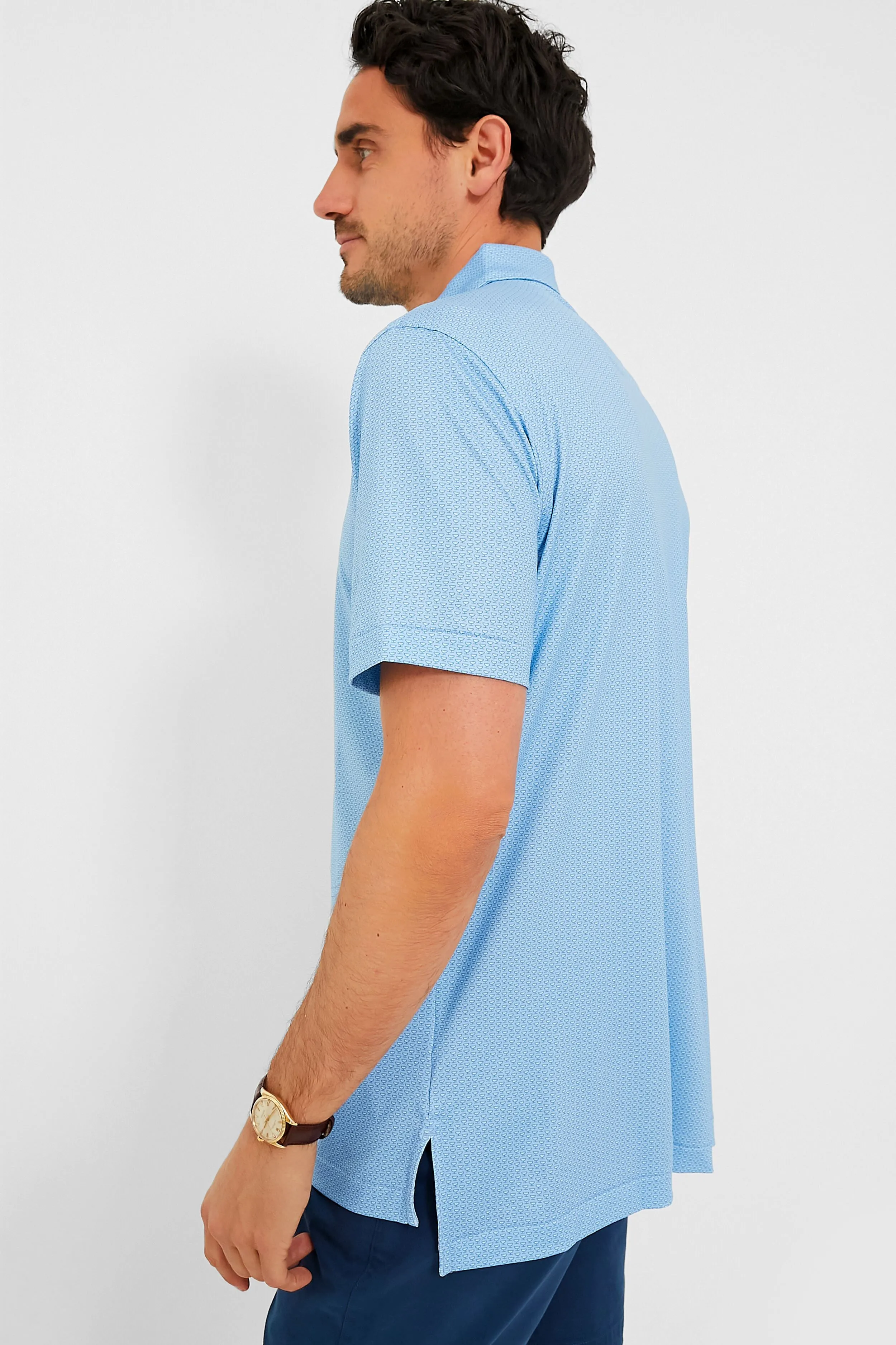 Cottage Blue I'll Have it Neat Performance Jersey Polo