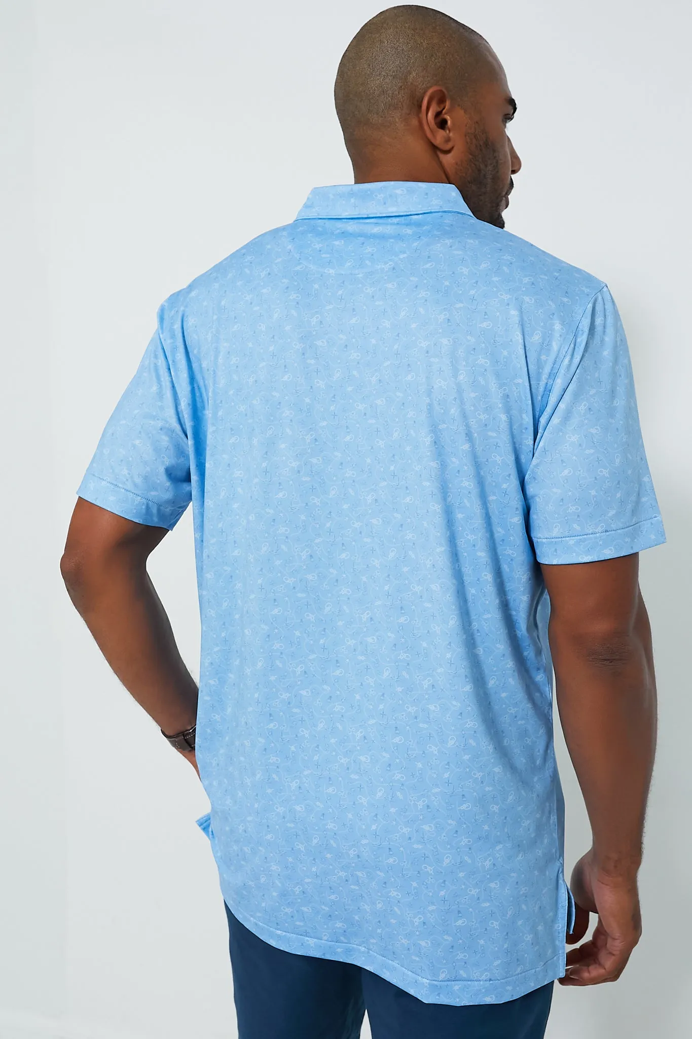 Cottage Blue Show Me The Way Performance Jersey Polo