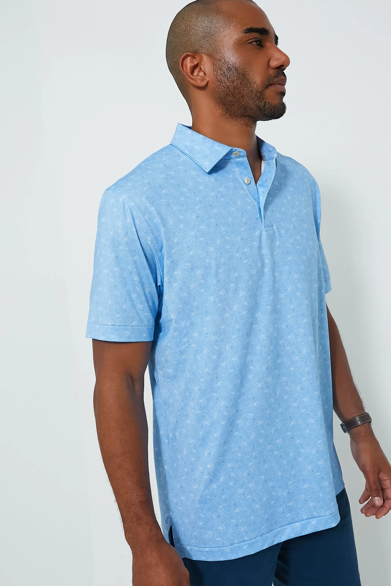 Cottage Blue Show Me The Way Performance Jersey Polo